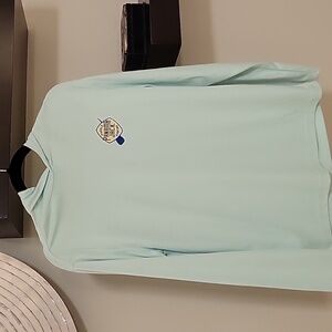 Pale Turquoise Polyesther Long Sleeve Hooded Shirt by Panama Jack Suze Small